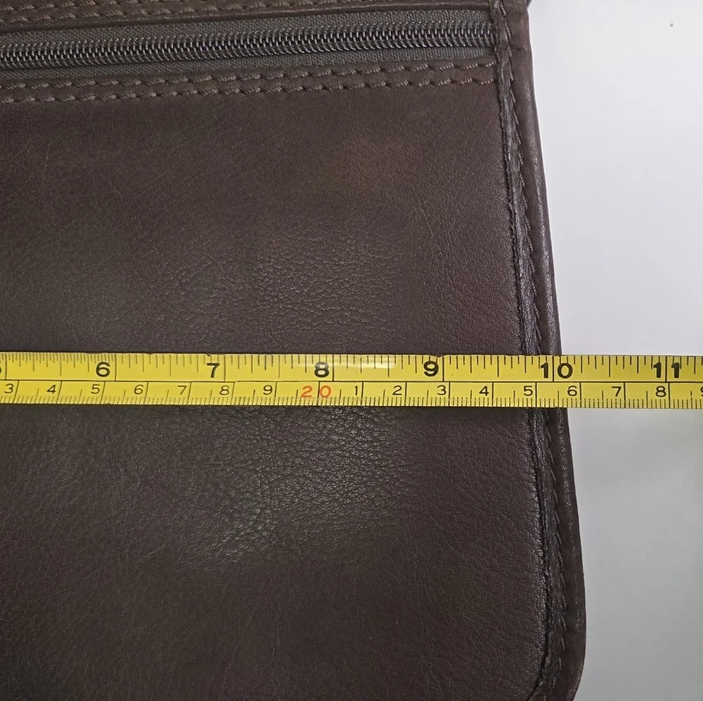 Vintage Y2K Fossil New American Classic Key Brown Leather Crossbody Purse Bag - Picture 15 of 16